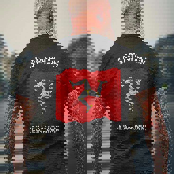 マン島国旗 マンクス語「エラン・ヴァンニン」トリスケリオン メンズTシャツ バックプリント 高齢者への贈り物