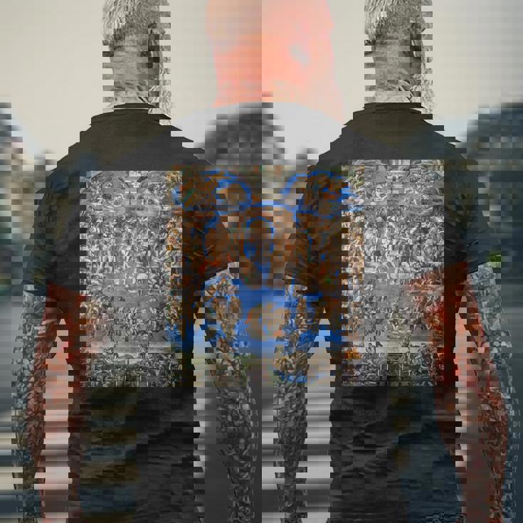 ミケランジェロ 最後の審判 フレスコ画 1536-1541 年の作品 メンズTシャツ バックプリント 高齢者への贈り物