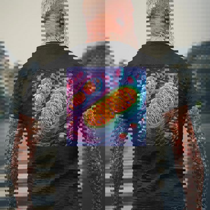 ミトコンドリア 細胞生物学 エネルギー Atp メンズTシャツ バックプリント 高齢者への贈り物