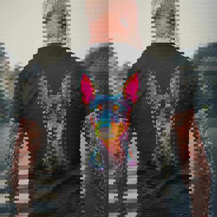 ミニチュアピンシャー 犬 モチーフ ペット ミニチュア ピンシャー メンズTシャツ バックプリント 高齢者への贈り物