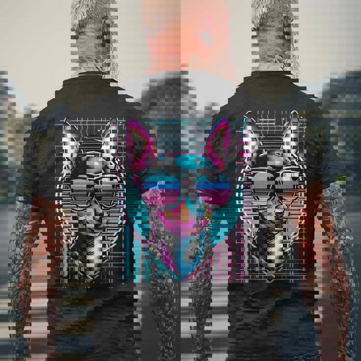 メンズ レディース ミニピン ヴェイパーウェーブ ミニチュア ピンシャー好き メンズTシャツ バックプリント 高齢者への贈り物