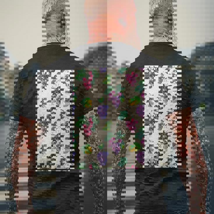 ミニマリストのブドウ柄アート。 メンズTシャツ バックプリント 高齢者への贈り物