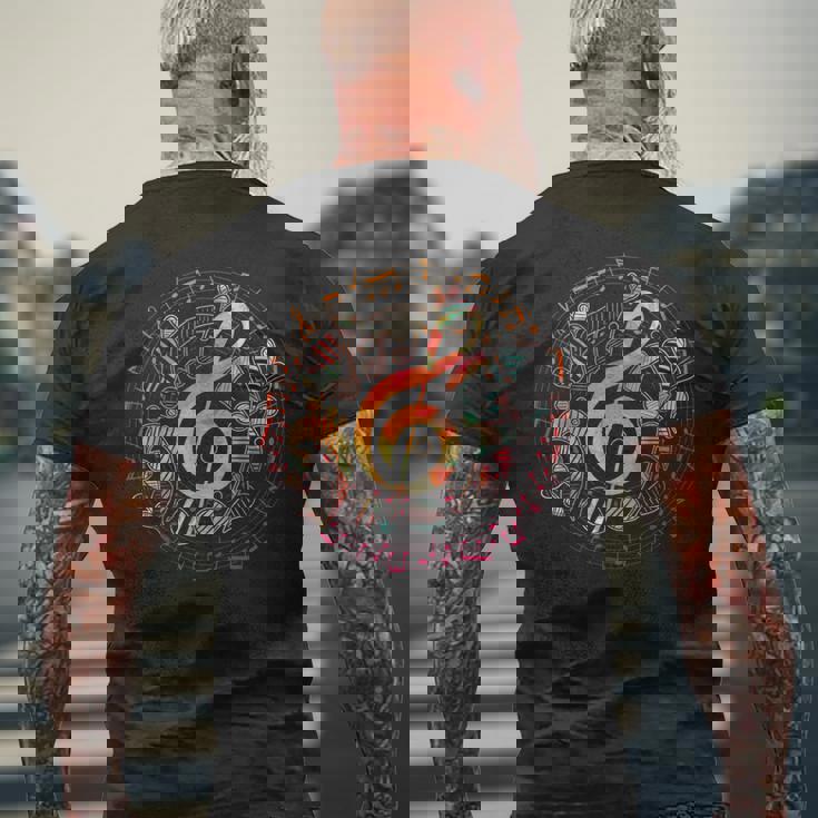 ミュージシャンギフト ト音記号音楽 メンズTシャツ バックプリント 高齢者への贈り物