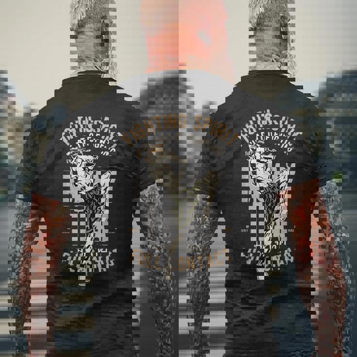 ムエタイ タイボクシング ファイティングスピリット メンズTシャツ バックプリント 高齢者への贈り物