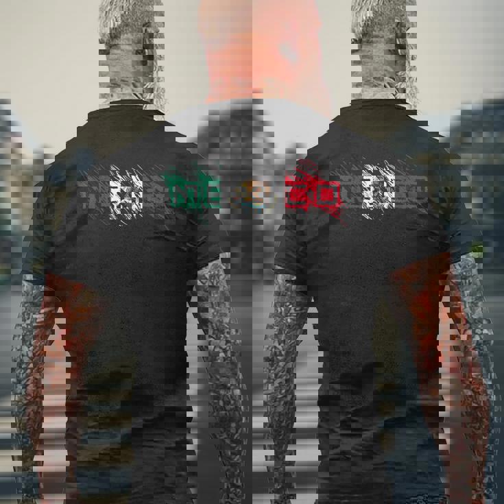 メキシコ メキシコ国旗 落書き文字 ラテン系 メンズTシャツ バックプリント 高齢者への贈り物