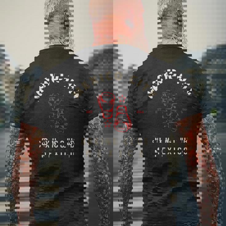メキシコシティボクシングクラブ メキシコ ボクシング メンズTシャツ バックプリント 高齢者への贈り物