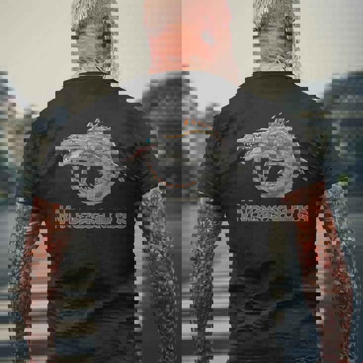 モササウルス 恐竜 海洋爬虫類 古代海洋生物 メンズTシャツ バックプリント 高齢者への贈り物