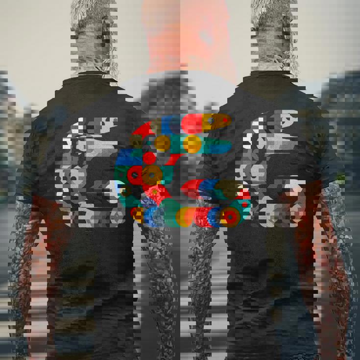 モダン 幾何学的 ミニマリズム イラスト ウツボ アート 長袖tシャツ メンズTシャツ バックプリント 高齢者への贈り物