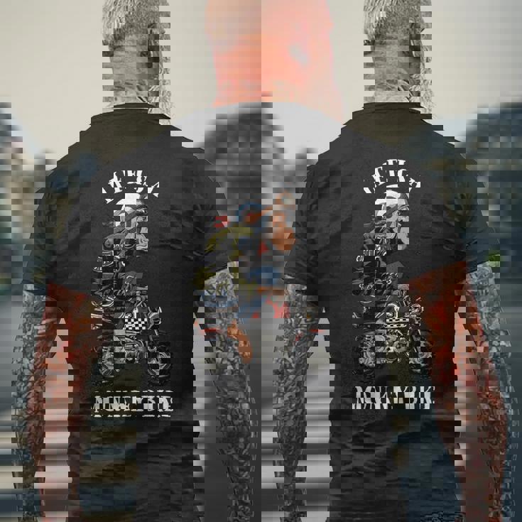 モンキーバイク 長袖tシャツ メンズTシャツ バックプリント 高齢者への贈り物