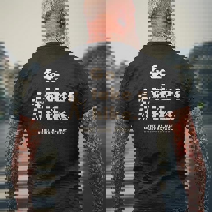 モンブランフランスgo Take A Hike レトロ メンズTシャツ バックプリント 高齢者への贈り物