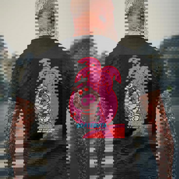 ヤッターマン 吉田すずかデザインa（おだてブタ） メンズTシャツ バックプリント 高齢者への贈り物