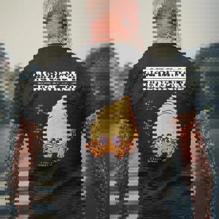 ヤドカリの解剖学 面白い カワイイ ヤドカリ チビ メンズTシャツ バックプリント 高齢者への贈り物