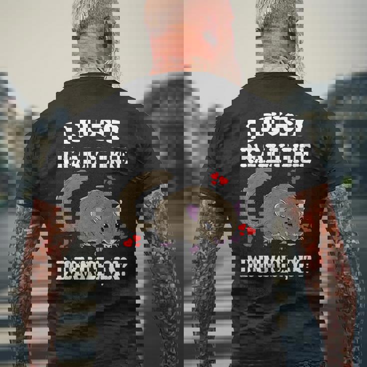 ヤマネのヤマネペットが本当に好き メンズTシャツ バックプリント 高齢者への贈り物