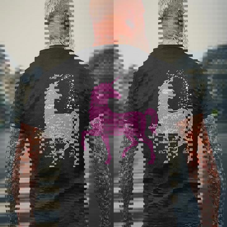 ユニコーン 解剖学 面白い ユニコーンの解剖学 メンズTシャツ バックプリント 高齢者への贈り物