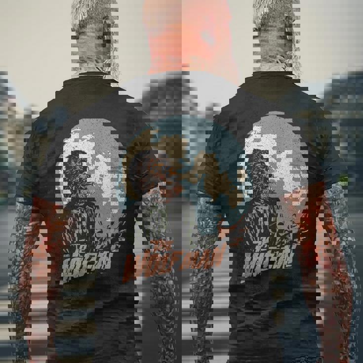 ユニバーサル モンスター ウルフマン ムーン メンズTシャツ バックプリント 高齢者への贈り物