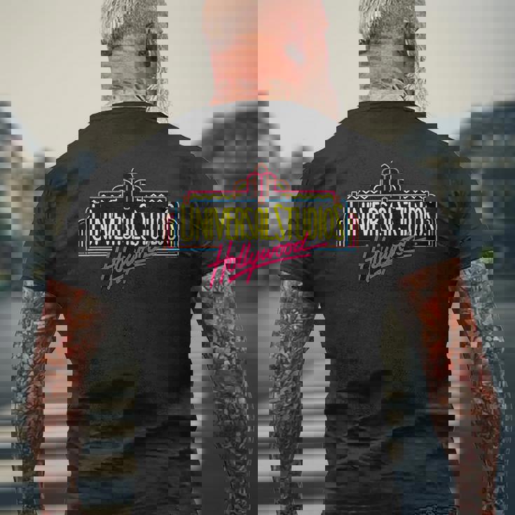 ユニバーサルスタジオハリウッドマーキー メンズTシャツ バックプリント 高齢者への贈り物