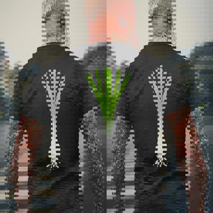 ユーモアリークミニマリスト野菜シンプルなネギ メンズTシャツ バックプリント 高齢者への贈り物