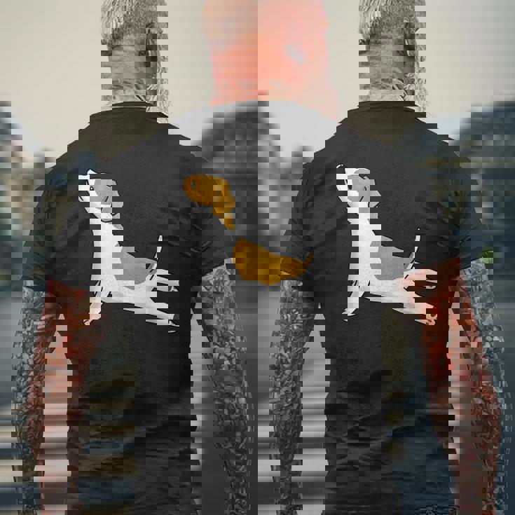 ヨガジャック・ラッセル・テリア犬 メンズTシャツ バックプリント 高齢者への贈り物