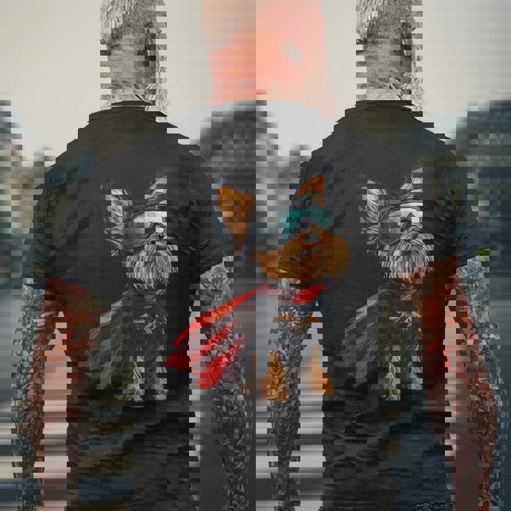 ヨークシャーテリア犬 ヨークシャーテリア メンズTシャツ バックプリント 高齢者への贈り物