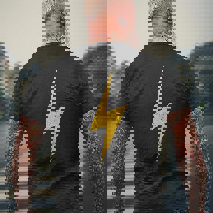 ライトニングボルトグランジを使用したミニマリストデザイン。 メンズTシャツ バックプリント 高齢者への贈り物