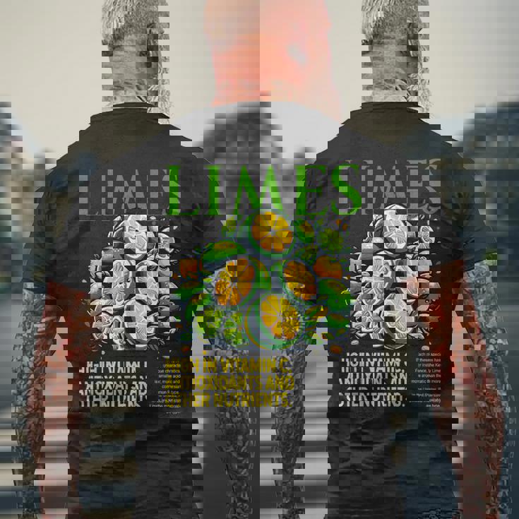 ライム 面白い 高い ビタミンc 抗酸化剤 その他の栄養素 メンズTシャツ バックプリント 高齢者への贈り物