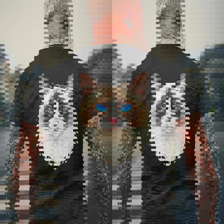 ラグドール猫ラグドール猫猫ママ甘いラグドール猫 メンズTシャツ バックプリント 高齢者への贈り物