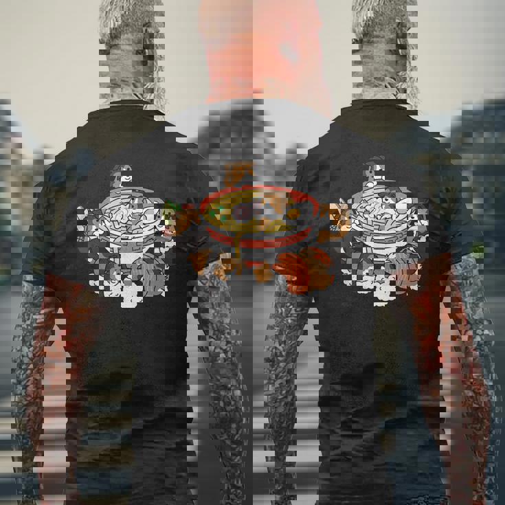 ラーメン 寿司 シェトランド シープドッグ メンズTシャツ バックプリント 高齢者への贈り物