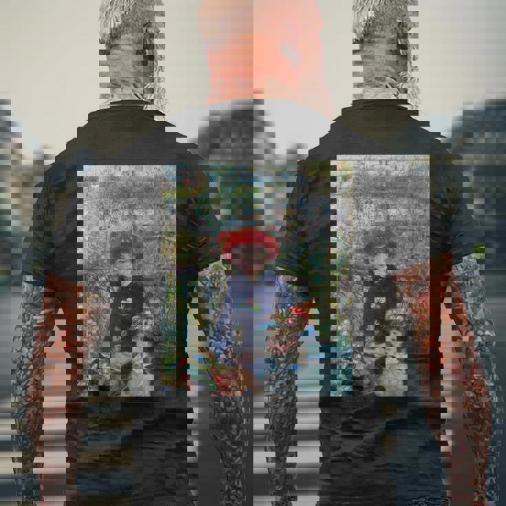 ルノワール二人の姉妹（テラス） メンズTシャツ バックプリント 高齢者への贈り物