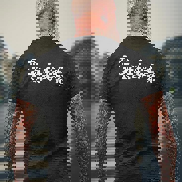 レイダーススクールスポーツチームマスコットタウンゴーカレッジアスリート メンズTシャツ バックプリント 高齢者への贈り物