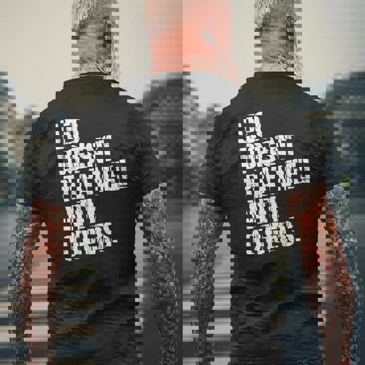 レオは他の人とうまく遊ばない 面白い皮肉 長袖tシャツ メンズTシャツ バックプリント 高齢者への贈り物