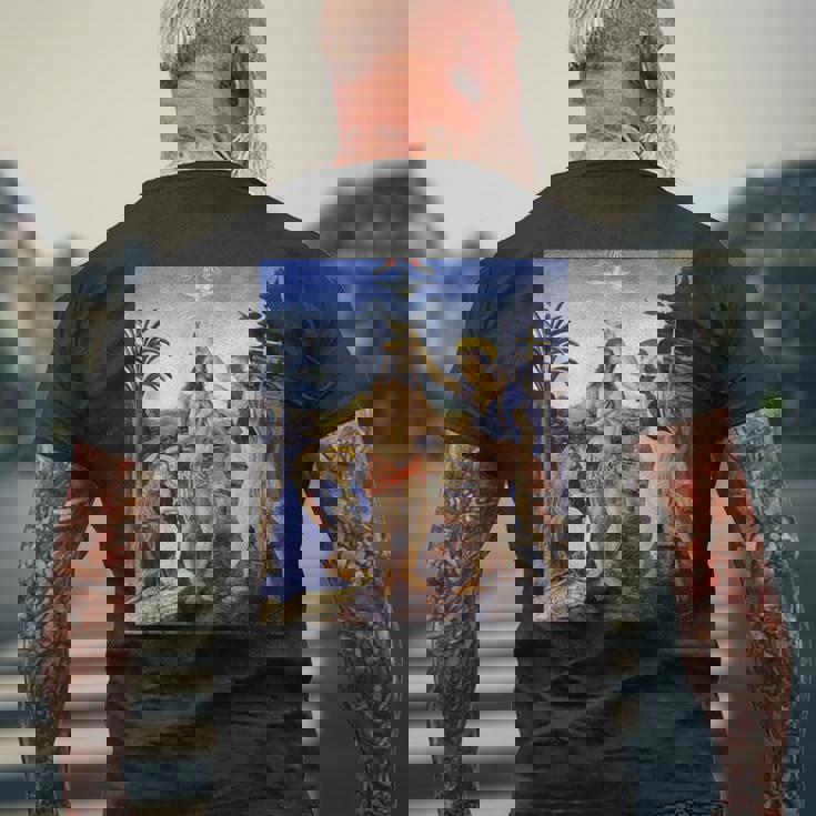 レオナルド ダヴィンチ 面白いtシャツ アート キリストの洗礼 聖書 絵画 メンズ 面白い 服 美術 ネタ メンズTシャツ バックプリント 高齢者への贈り物