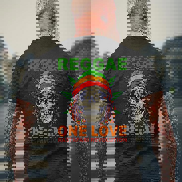 レゲエ、カーニバルフェスティバル、ラスタカラー メンズTシャツ バックプリント 高齢者への贈り物