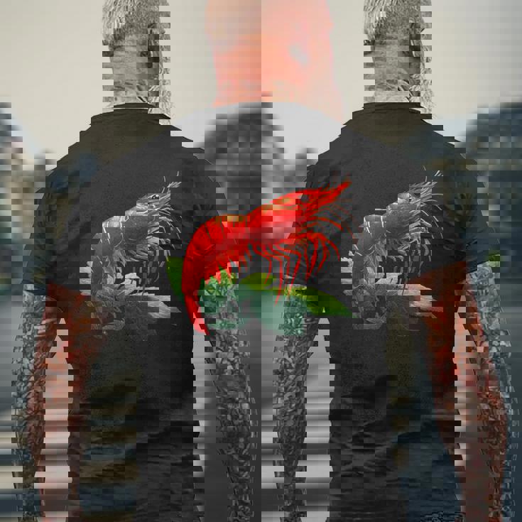 レッドチェリー シュリンプ ブリーダー ネオカラディナ 淡水水槽 メンズTシャツ バックプリント 高齢者への贈り物