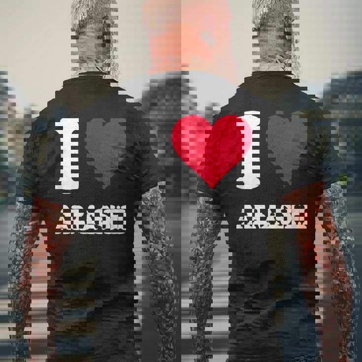 レッドハート I Love Arashi メンズTシャツ バックプリント 高齢者への贈り物