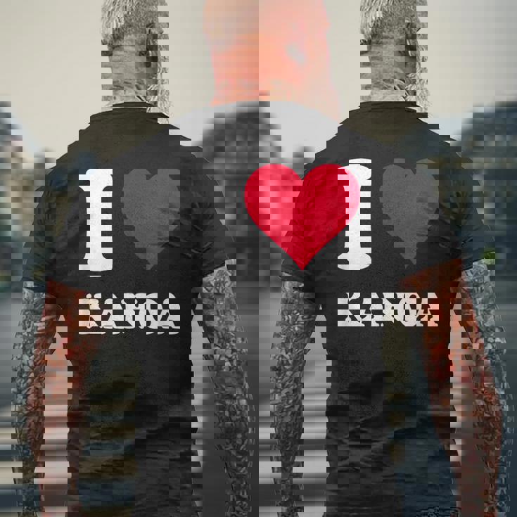 レッドハート I Love Kanoa メンズTシャツ バックプリント 高齢者への贈り物