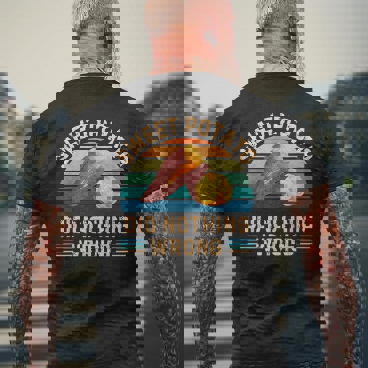 レトロ サツマイモ Did Nothing Wrong ヴィンテージ サツマイモ メンズTシャツ バックプリント 高齢者への贈り物