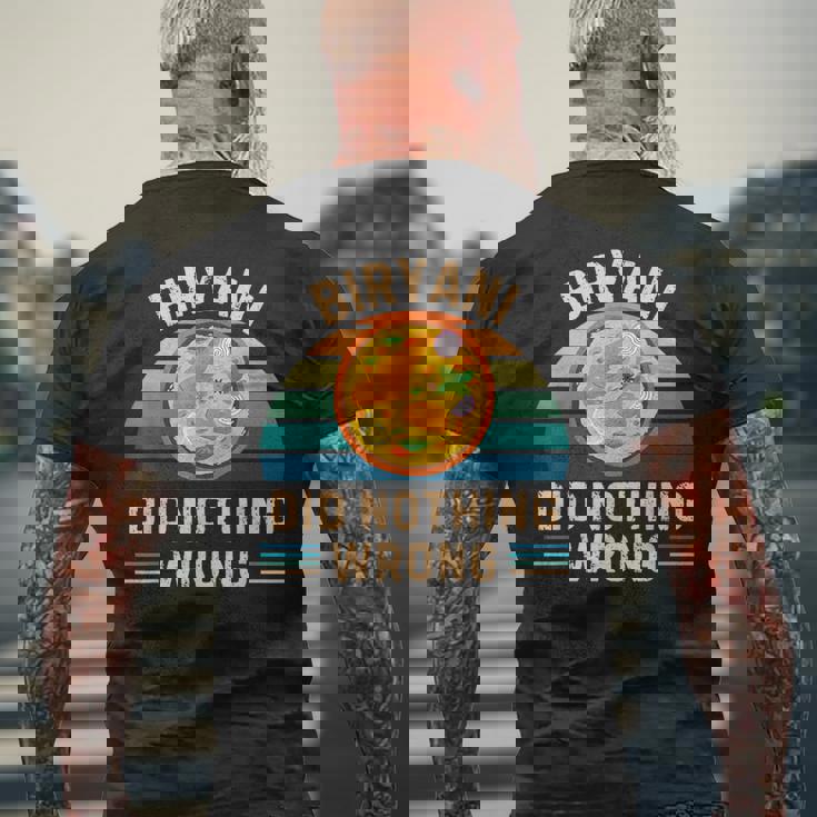 レトロ ビリヤニ Did Nothing Wrong ヴィンテージ ビリヤニ 食品愛好家 メンズTシャツ バックプリント 高齢者への贈り物