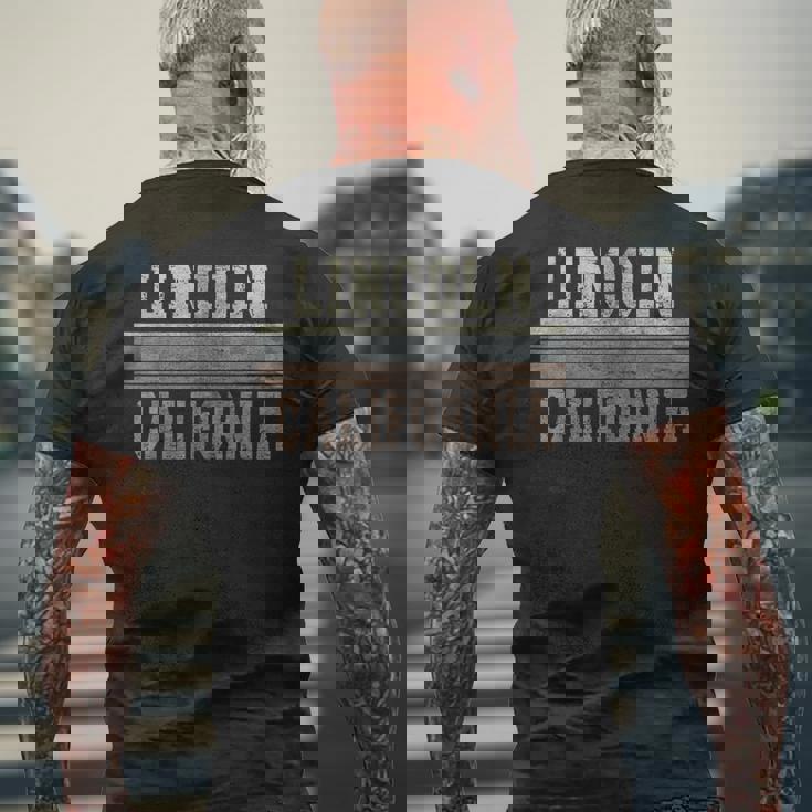 レトロ リンカーン カリフォルニア メンズTシャツ バックプリント 高齢者への贈り物