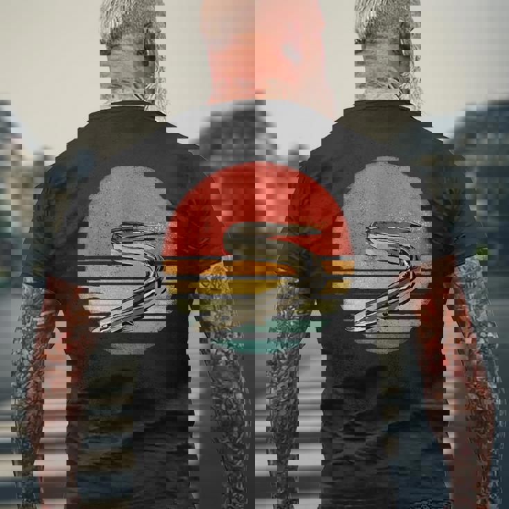 レトロ ヴィンテージ ウナギ 自然 うなぎ 恋人 メンズTシャツ バックプリント 高齢者への贈り物