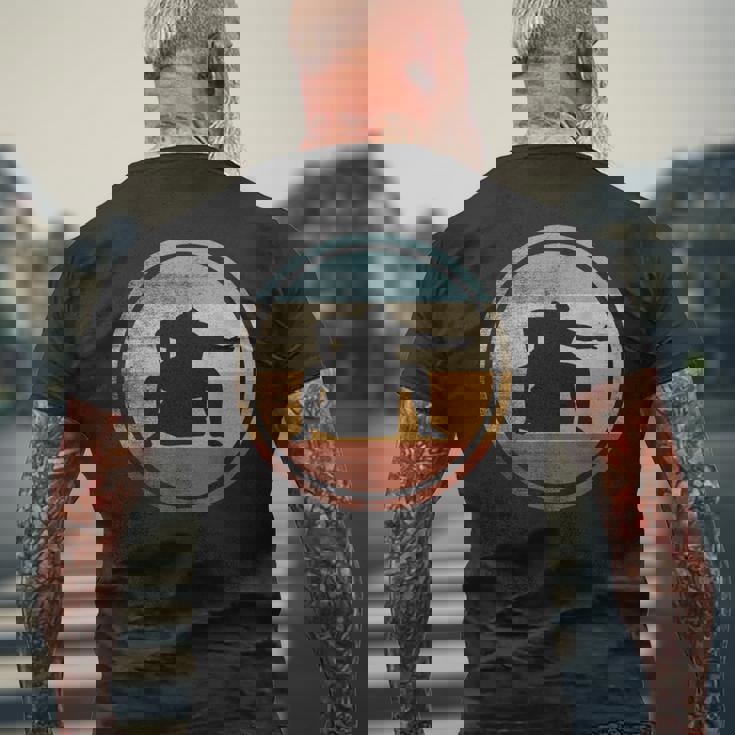 レトロなビンテージ デザイン レスラー相撲 メンズTシャツ バックプリント 高齢者への贈り物