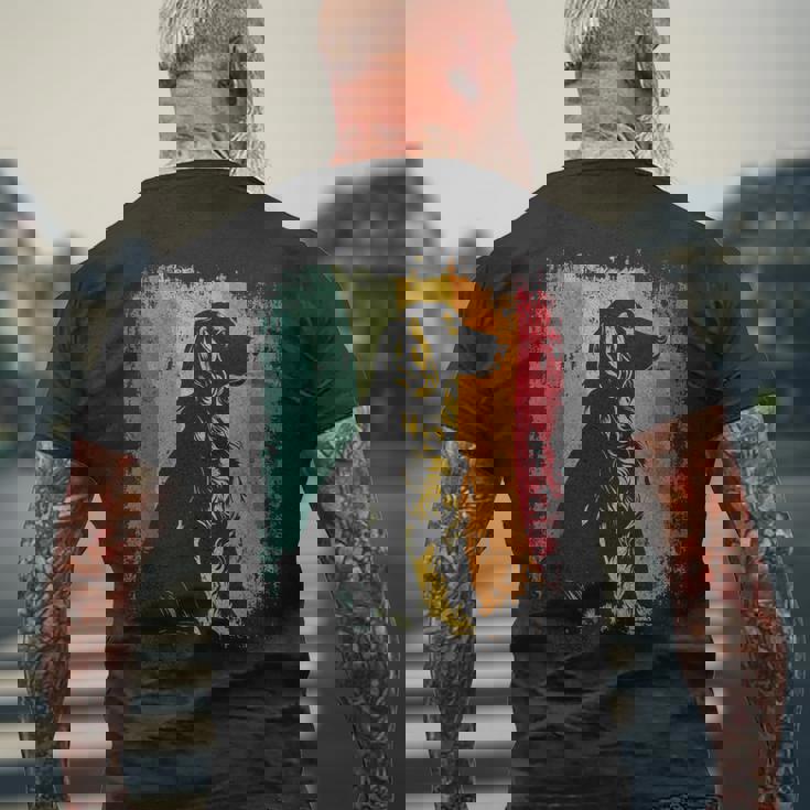 レトロヴィンテージドッグデザインイングリッシュコッカースパニエル メンズTシャツ バックプリント 高齢者への贈り物