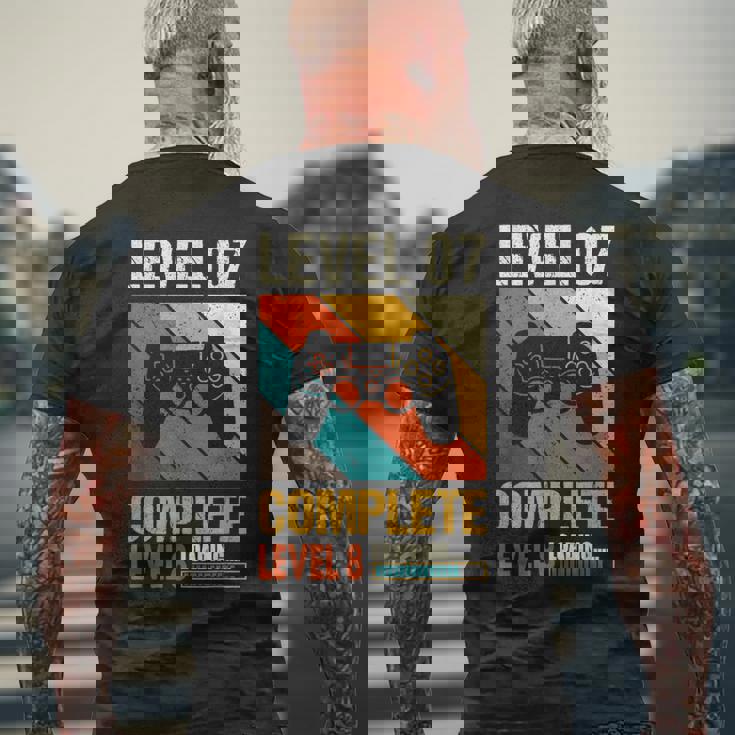 レベル7 コンプリートレベル8 ロード7年 結婚記念日 メンズTシャツ バックプリント 高齢者への贈り物