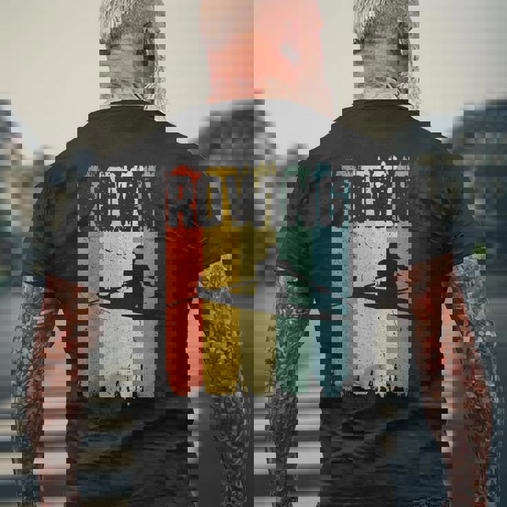 ロウイングスポーツ。レトロビンテージ。Rowing Crew（ローイングクルー メンズTシャツ バックプリント 高齢者への贈り物