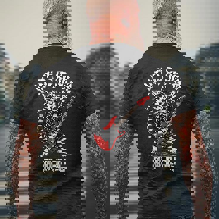 ロックンロール キャット ギタリスト ヴィンテージ ロック&ロール キャット ギター メンズTシャツ バックプリント 高齢者への贈り物