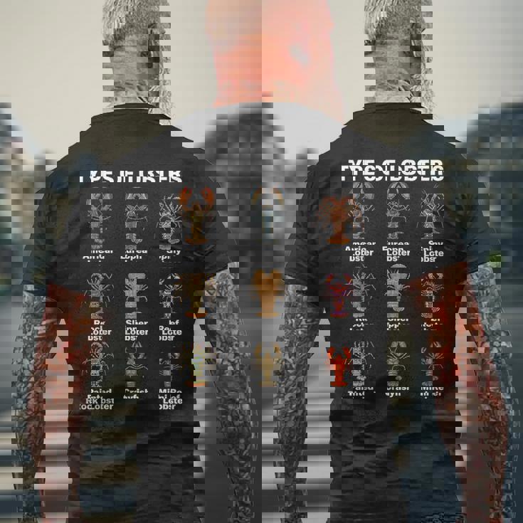 ロブスターの種類、ロブスター種チャート メンズTシャツ バックプリント 高齢者への贈り物