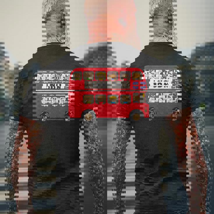 ロンドン イングランド ダブルデッカー レッドバス キッズ ツーリスト お土産 メンズTシャツ バックプリント 高齢者への贈り物