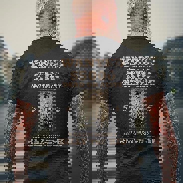 ワイルド・ウェスト・アメリカンの無法者 メンズTシャツ バックプリント 高齢者への贈り物