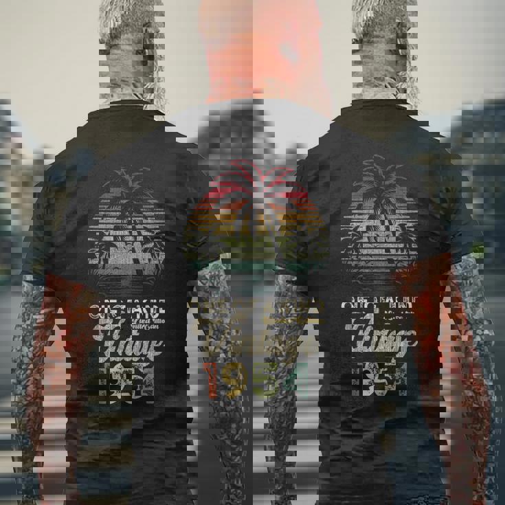 ヴィンテージ 1954年 誕生日 72歳 ヤシの木 レトロ メンズTシャツ バックプリント 高齢者への贈り物