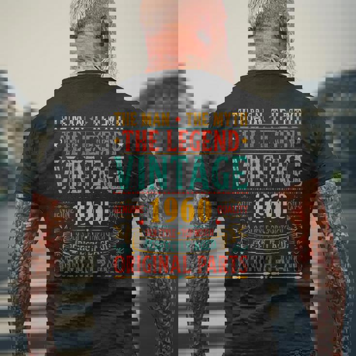 ヴィンテージ 1960 男性用 レトロ 面白い 1960 誕生日 メンズTシャツ バックプリント 高齢者への贈り物