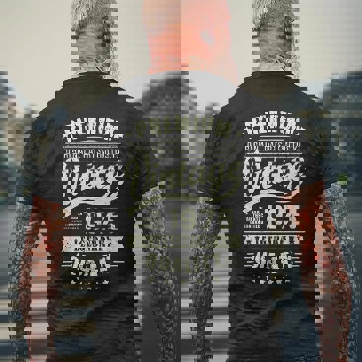 ヴィンテージ 1975 男性用 レトロ 面白い 1975 誕生日 メンズTシャツ バックプリント 高齢者への贈り物